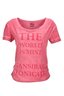 Damen T-Shirt THE WORLD IS MINE 0113, Camelie, Gr. XXL