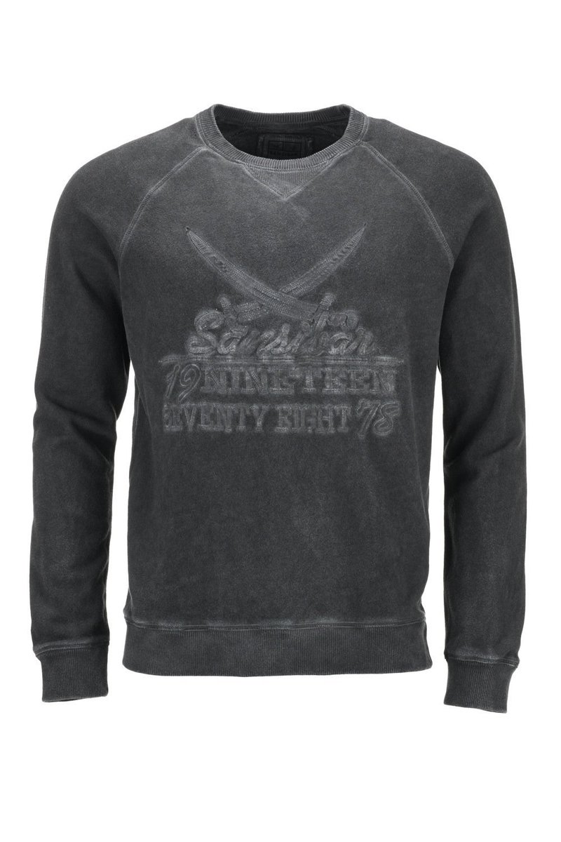Herren Sweater SYLT TRAVELER, Black (garment dye), Gr. XXL