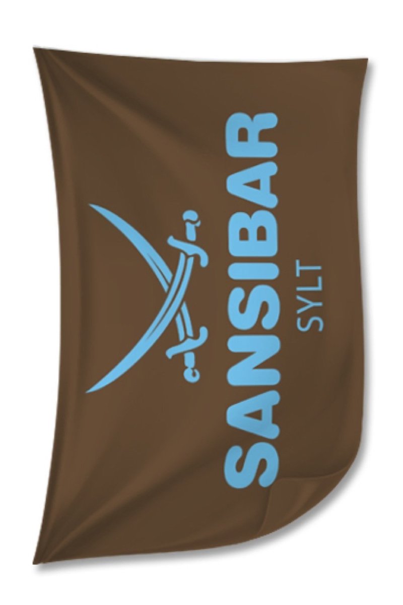 Sansibar Flagge, Braun / Blau, Gr. 200 x 120