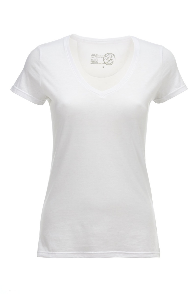 Damen T-Shirt Pima Cotton , White, Gr. L blue, Gr. XXXL