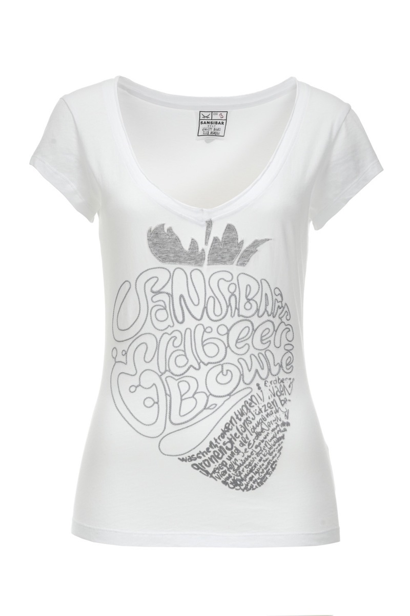 Damen T-Shirt STRAWBERRY, White, Gr. XXL