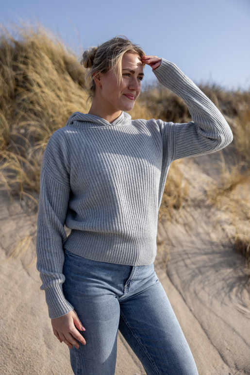 Kaschmir Hoody Modell Bella, light greymelange, XS Kaschmir Hoody Modell Bella, light greymelange, XS