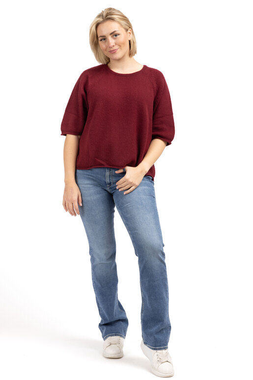 Kaschmir Halbarm Pullover, bordeaux, one size Kaschmir Halbarm Pullover, bordeaux, one size
