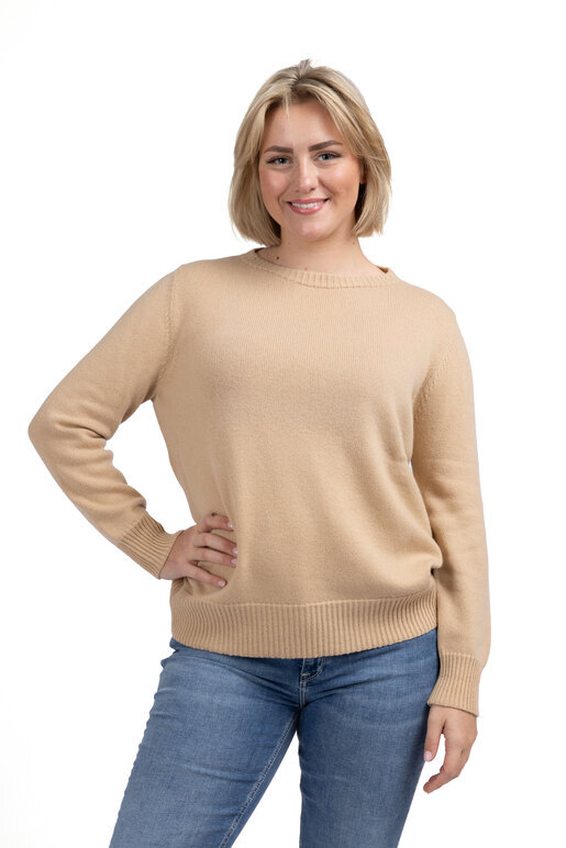 Kaschmir Rundhals Pullover, camel, one size Kaschmir Rundhals Pullover, camel, one size