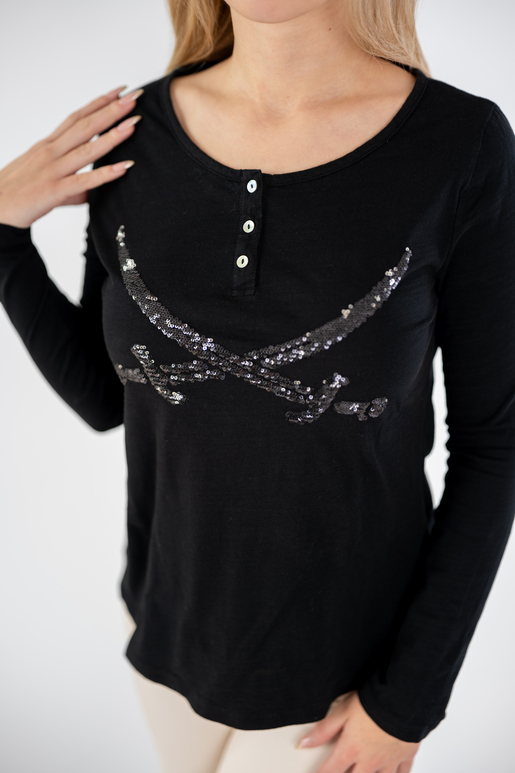 Damen Longsleeve Art. GRACE , BLACK, XS 