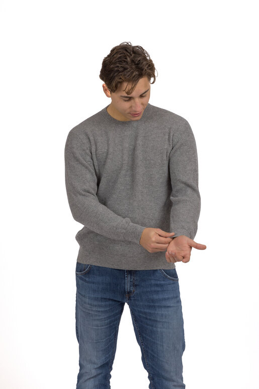 Kaschmir Pullover Modell Elias, greymelange, S Kaschmir Pullover Modell Elias, greymelange, S