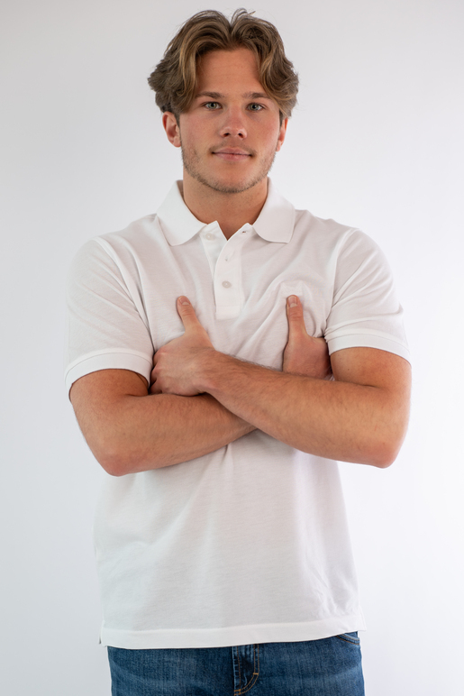 Poloshirt Modell Pima Cotton, white, S Poloshirt Modell Pima Cotton, white, S