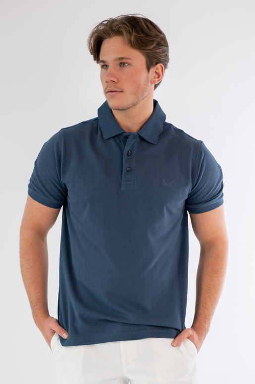 Herren Poloshirt PIMA COTTON , SMOKE BLUE, XS 