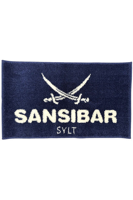 Sansibar Badteppich 70/120 , 70X120CM, BLAU/WEIß 