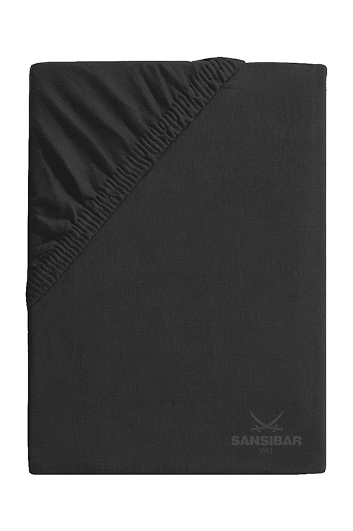 Jersey Spannbettuch 180/200X200 CM , 180/200X200 CM, SCHWARZ 