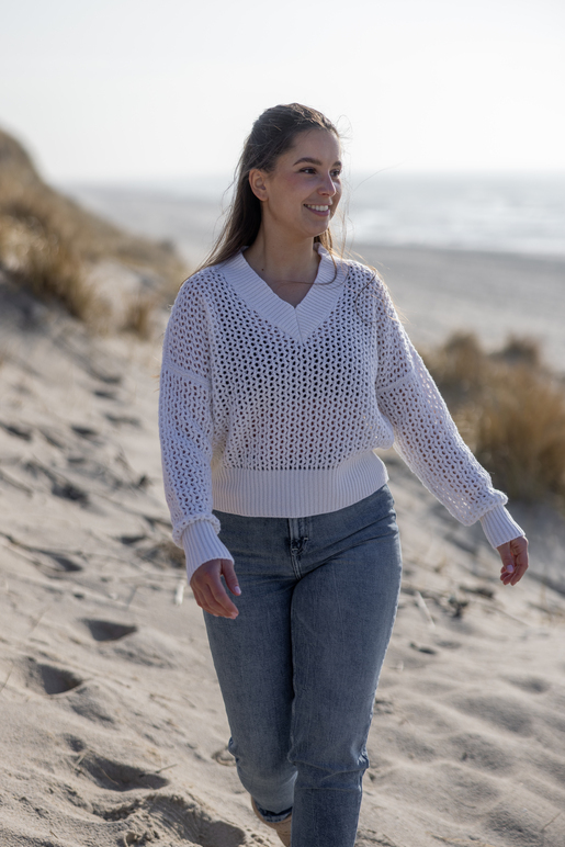 Kaschmir Pullover Modell Frieda, white, XS Kaschmir Pullover Modell Frieda, white, XS