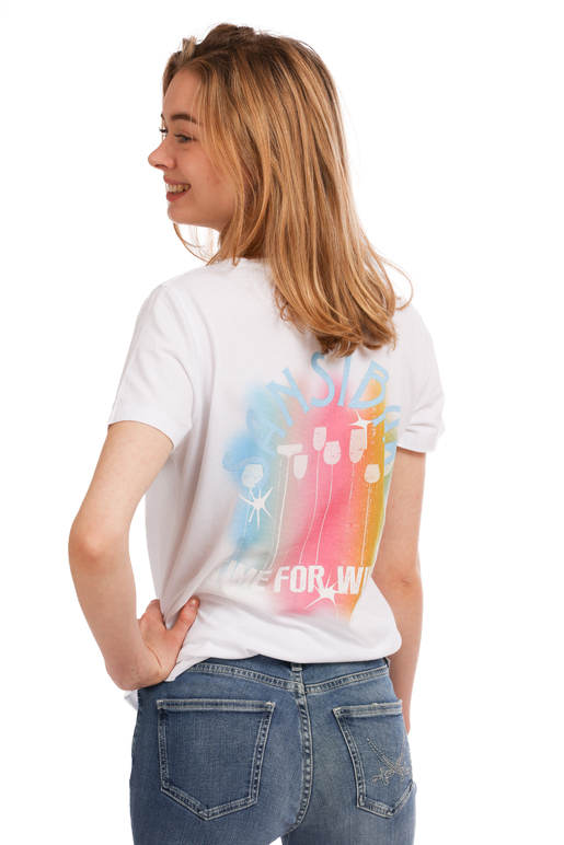 Damen T-Shirt Art. TIME FOR WINE , WHITE, L 